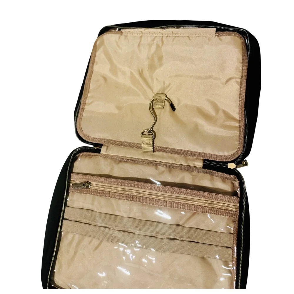 Wedama Quilted Hanging Travel Toiletry Bag Cosmetic Makeup Organizer Black‎